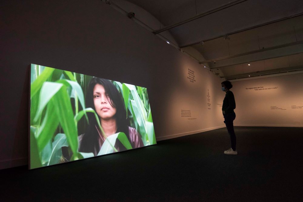 Vista de l’exposició YWY. Visions. Pedro Neves Marques, en col·laboració amb Zahy Guajajara a CaixaForum Barcelona. Foto: Fundació La Caixa