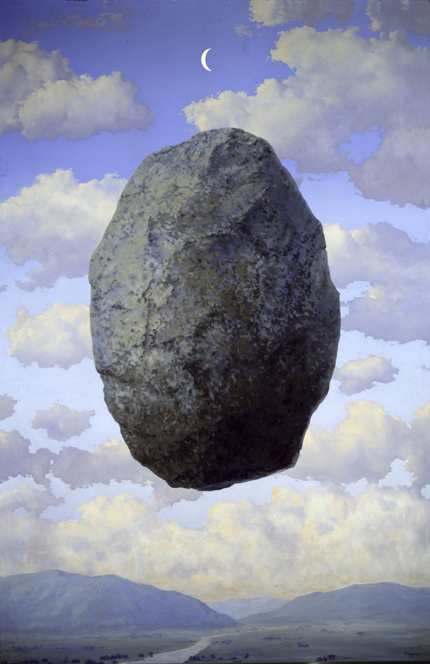 René Magritte, El sentit de les realitats, 1963. Oli sobre tela, 172,5 x 116 cm. © Miyazaki Prefectural Art Museum, Miyazaki. Cortesia de Ludion Publishers © René Magritte, VEGAP, Barcelona, 2022