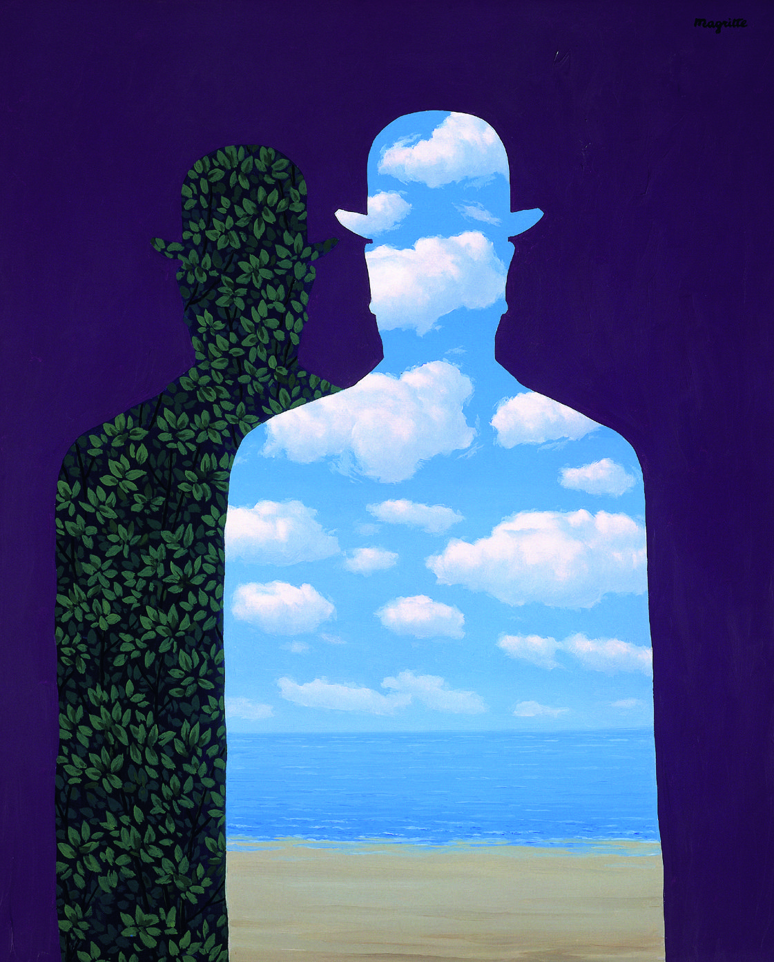 René Magritte, L’alta societat, 1965 o 1966. Oli sobre tela, 81 x 65 cm. © Cortesia de Fundación Telefónica. Cortesia de Ludion Publishers © René Magritte, VEGAP, Barcelona, 2022.