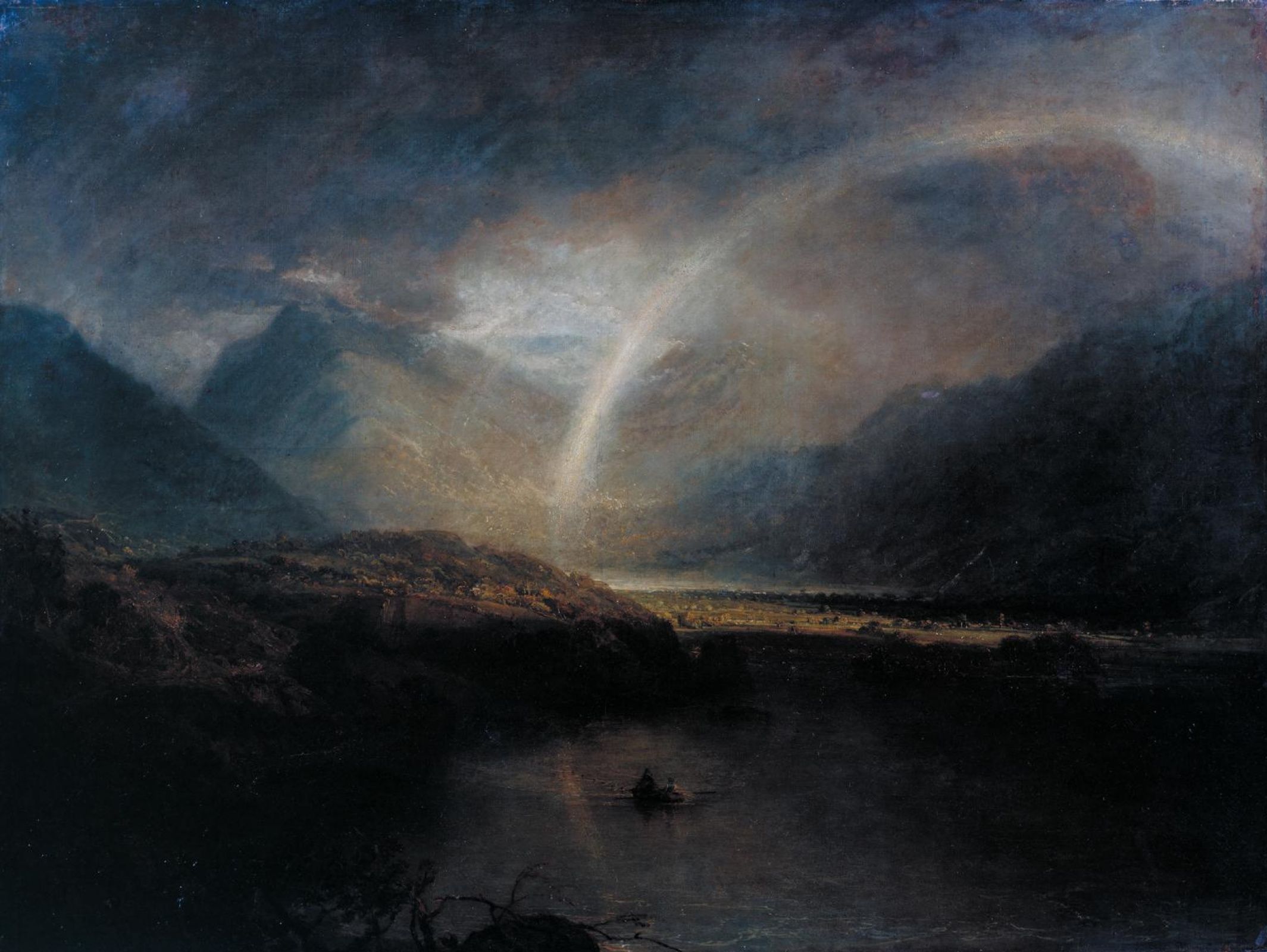 Joseph Mallord William Turner. Llac Buttermere, amb la part de Cromackwater, Cumberland, un xàfec (exposat el 1798) Tate. Acceptat per la nació com a part del Llegat Turner, 1856. Foto Tate.