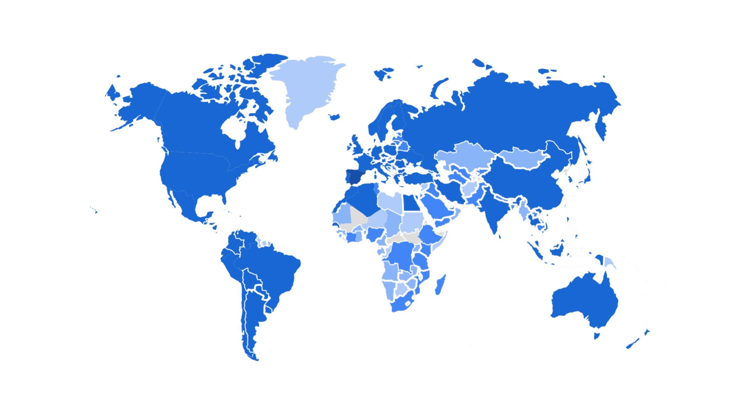 Mapa dels estats des d'on més usuaris han visitat Catorze durant el 2024
