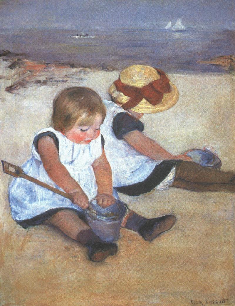 Nens jugant a la platja, 1884 — Mary Cassat Nens jugant a la platja, 1884 — Mary Cassat