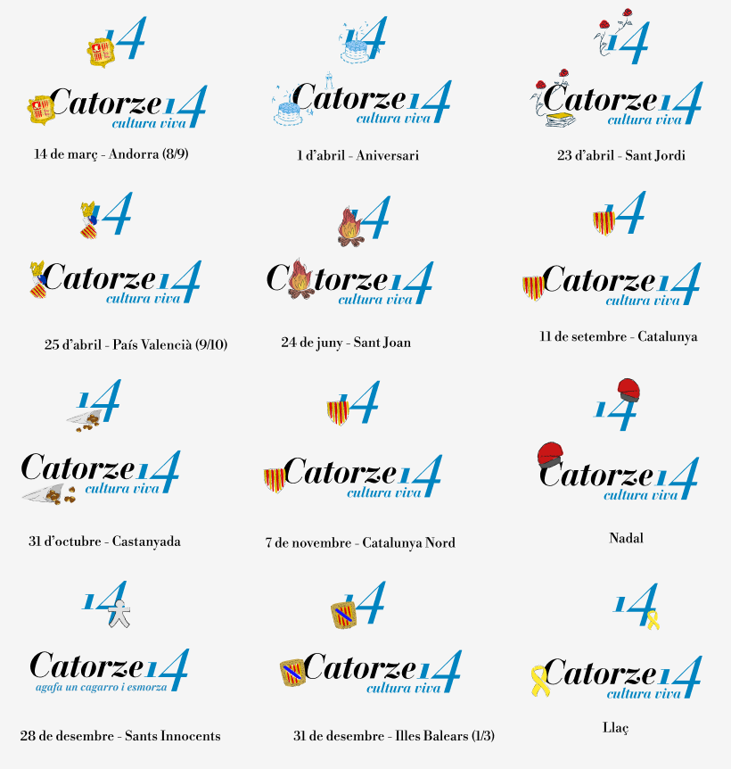 Els logotips tunejats que han encapçalat Catorze per primer cop durant el 2025