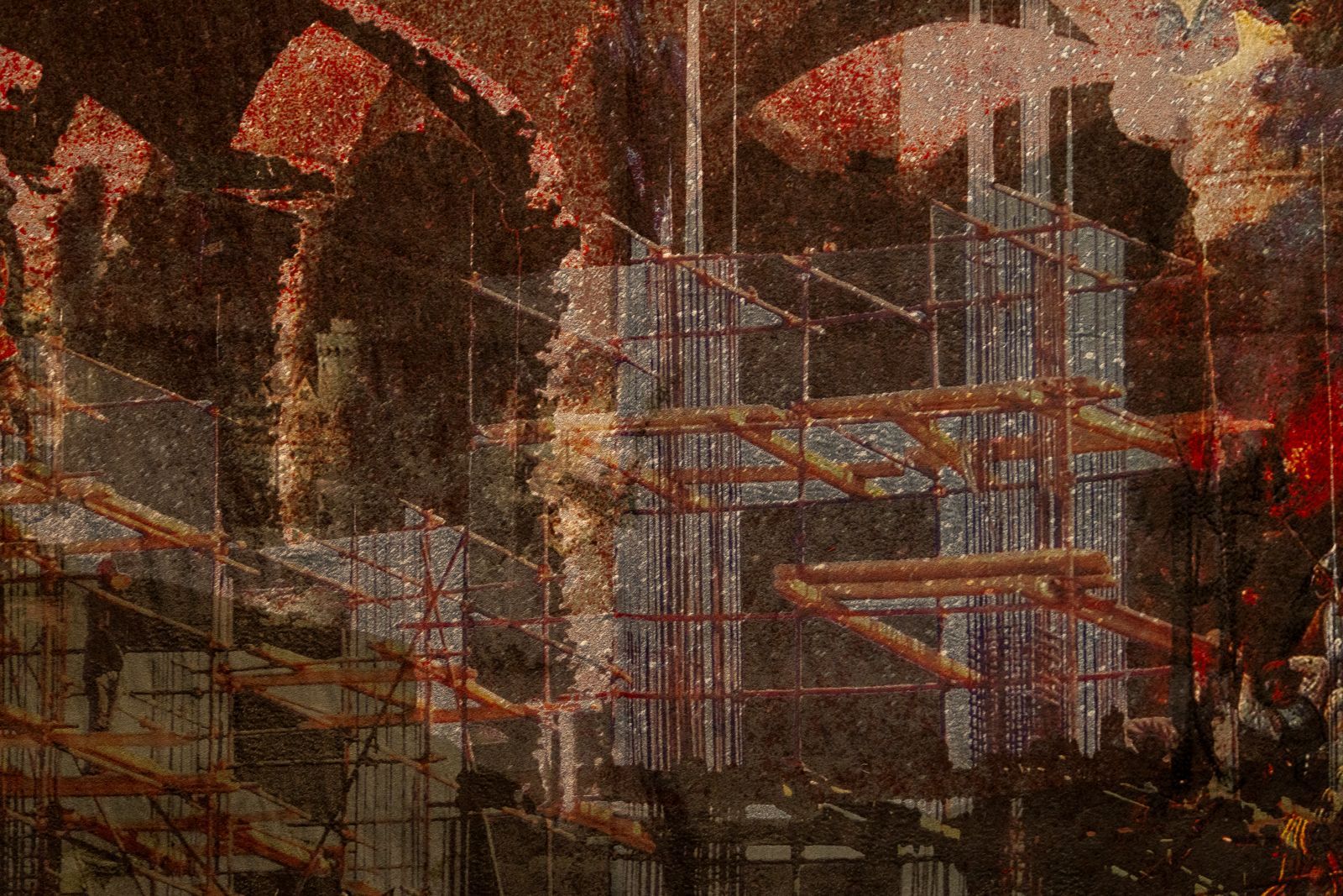 Resilience between Stone and Water, 2024. Tapís teixit amb jacquard de llana i cotó, 150 × 200 c.