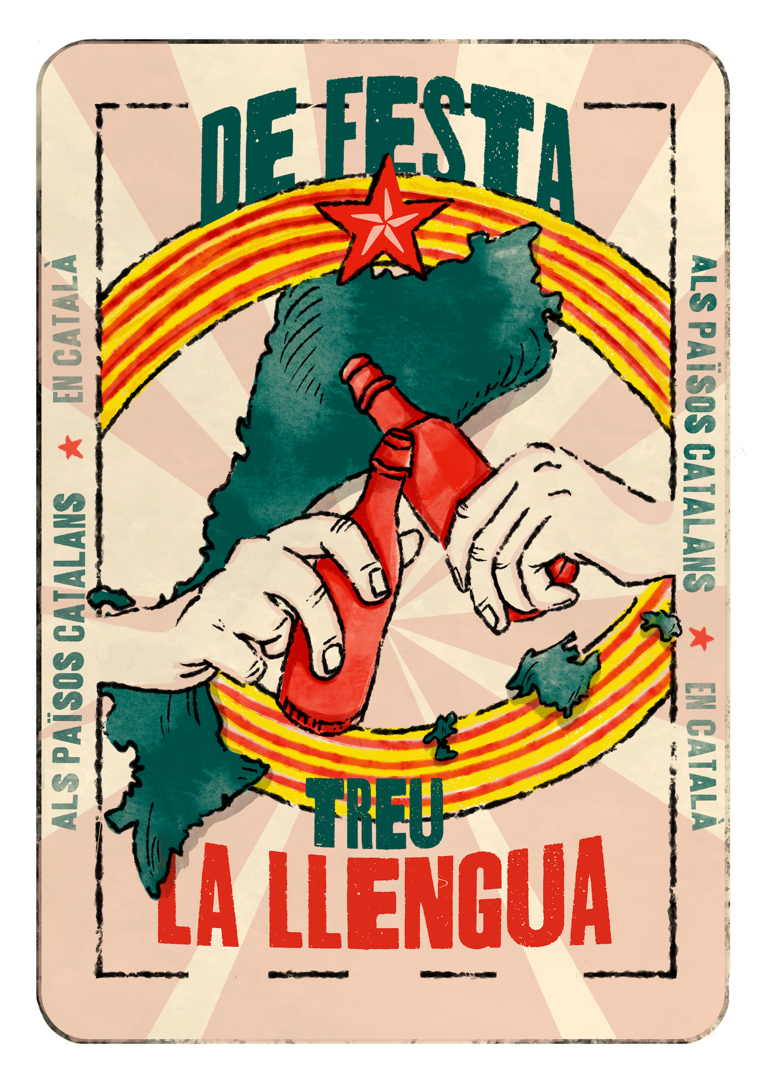 De festa, treu la llengua, un adhesiu de Toni Lamolla De festa, treu la llengua, un adhesiu de Toni Lamolla