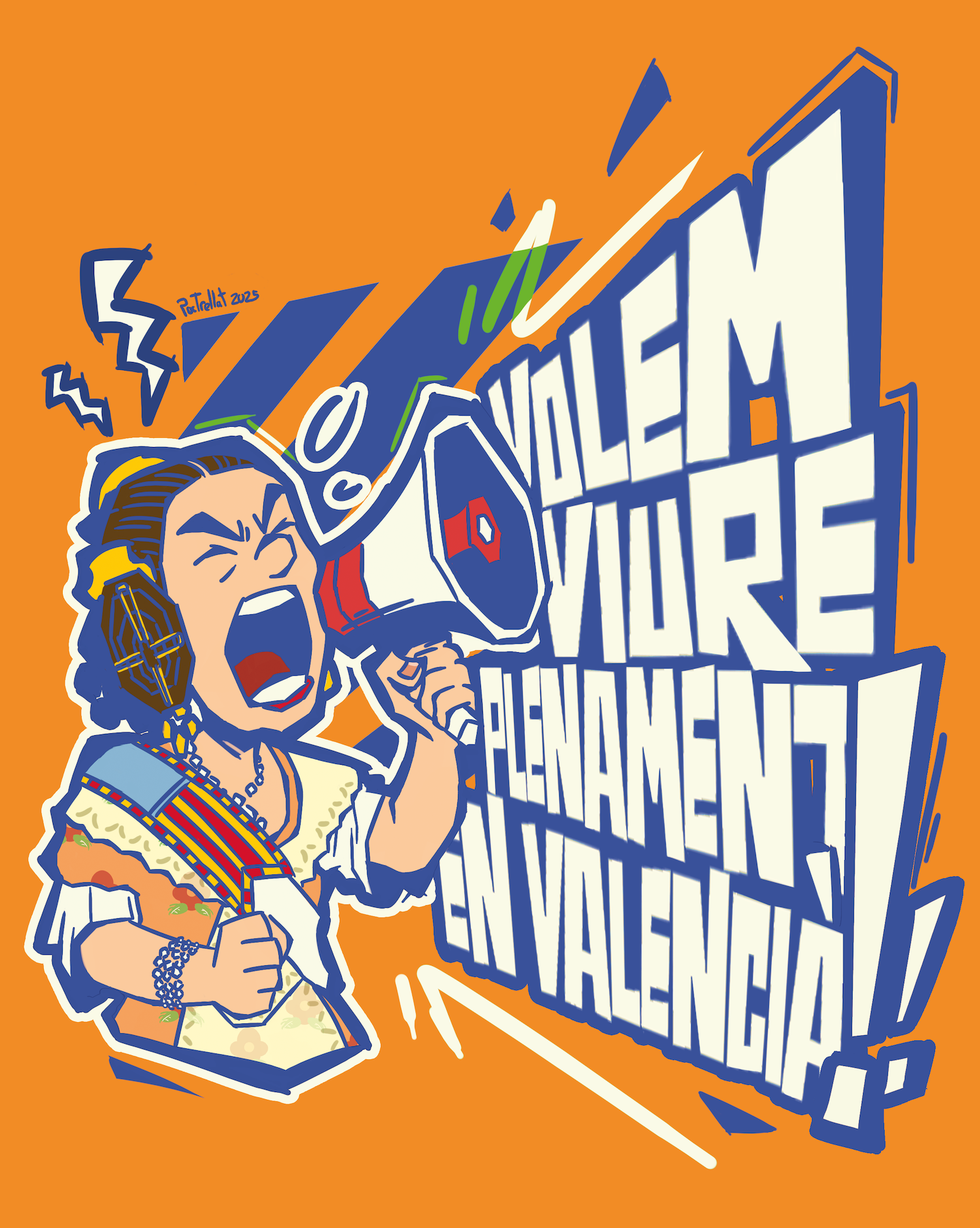 Volem viure plenament en valencià, un adhesiu de Poc Trellart Volem viure plenament en valencià, un adhesiu de Poc Trellart
