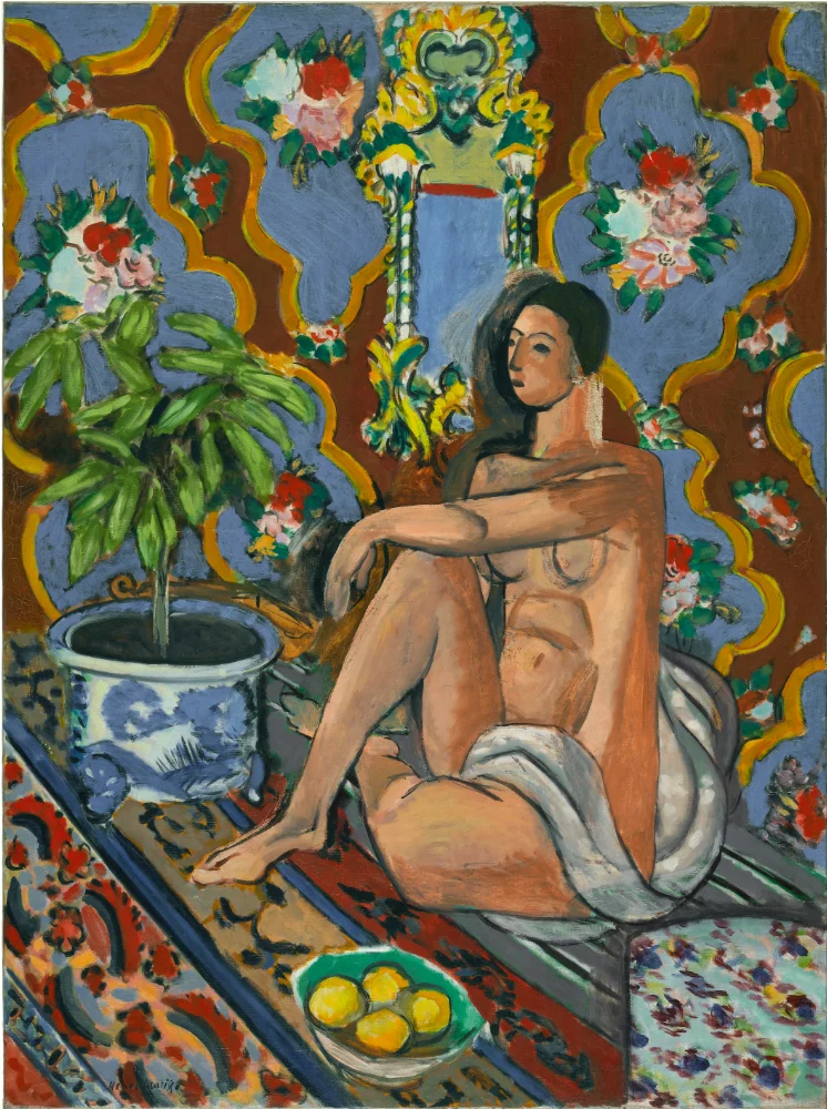 MATISSE Figure décorative sur fond ornemental MATISSE Figure décorative sur fond ornemental